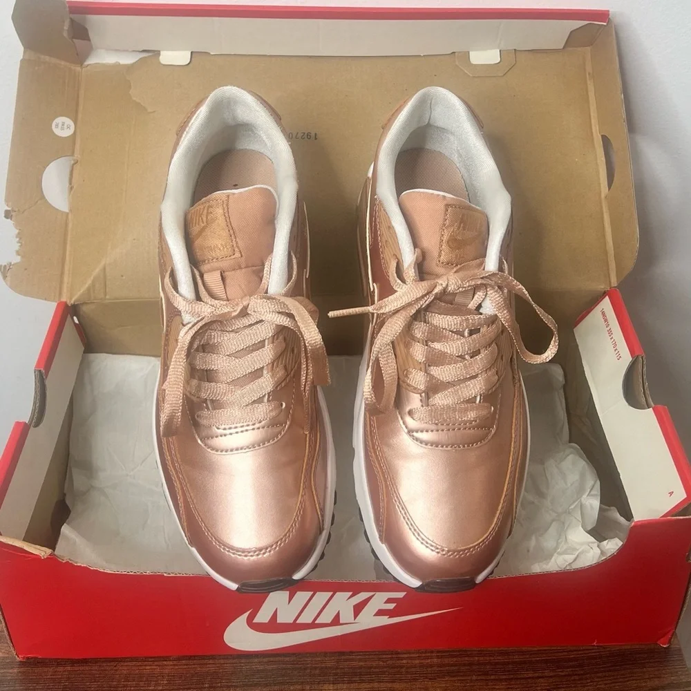 Nike Women's Metallic Copper Rose Gold Air Max Sneaker